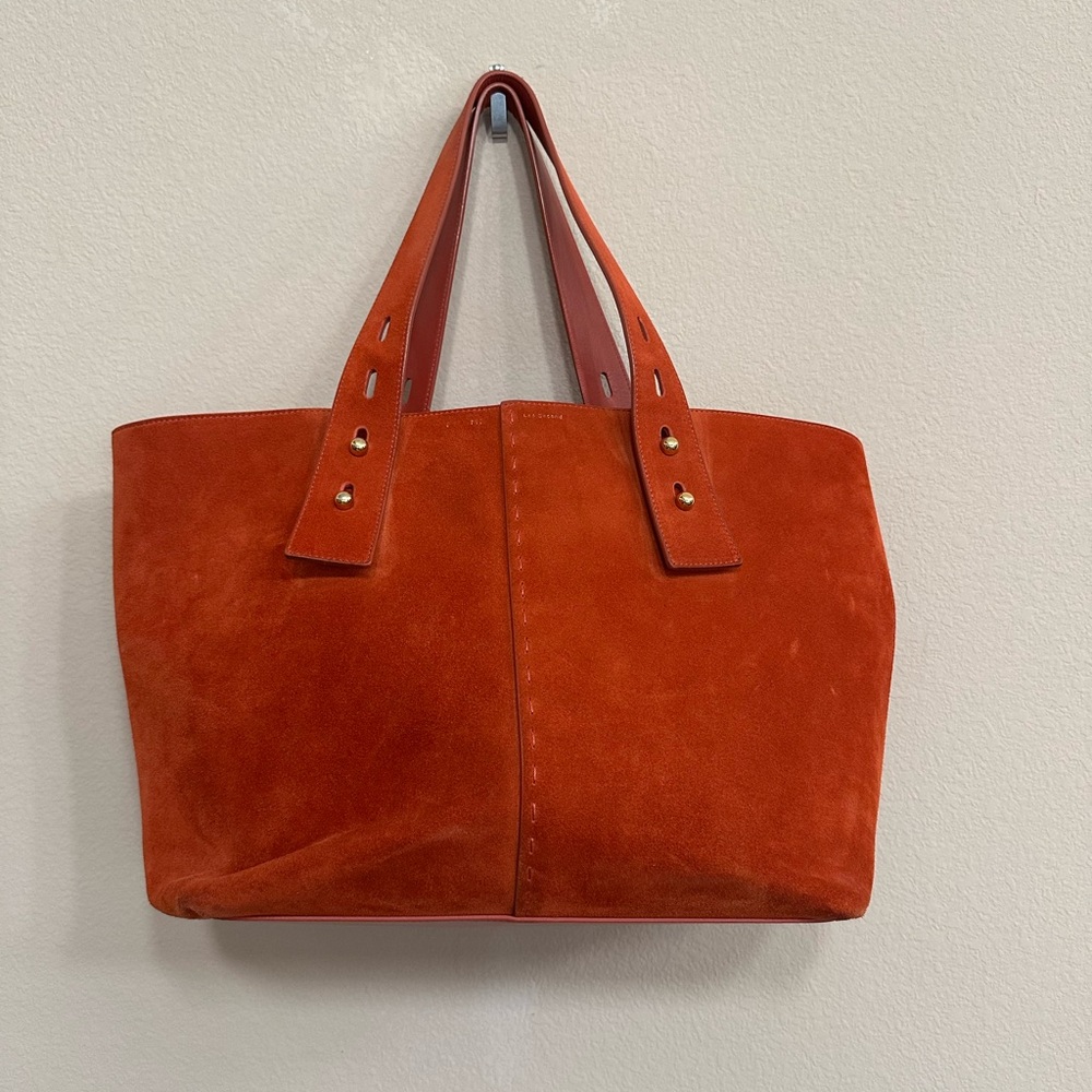 FRAME Les Secondes Red Suede Tote Bag